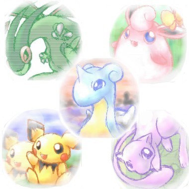 Lapras, Wigglytuff, Pichu, Flygon y Mew